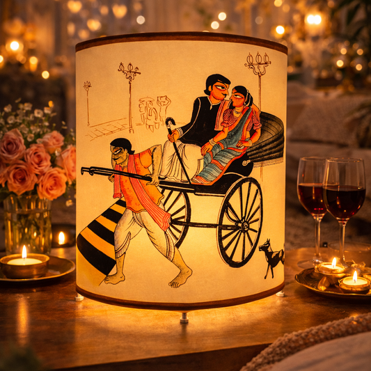 Table Lamp - Kalighat Pattachitra Babu- Bibi